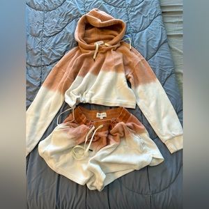 Feat Clothing Blanketblend Helen Owen x feat Cropped Hoodie and Shorts set